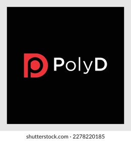 Perfect unique attractive stylish geometric tech PD DP P D initial based letter icon logo.