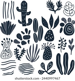 perfect for unique covers and backgrounds, this doodle set brings a minimalist touch