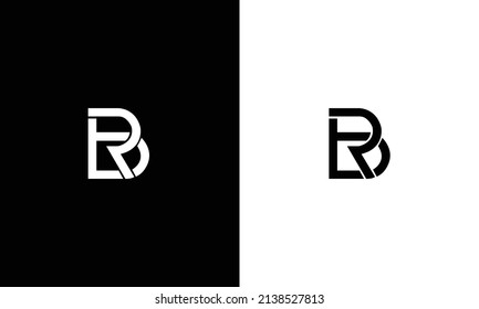 Perfect unique modern stylish attractive minimal geometric tech black and white RB BR R B initial based letter icon logo.