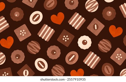Perfect for Valentine's Day. Chocolate background material.