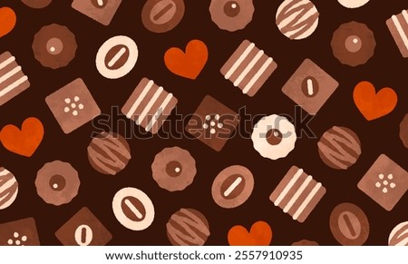 Perfect for Valentine's Day. Chocolate background material.