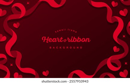 Perfect for Valentine's Day or Mother's Day. Red ribbon and heart vector background.