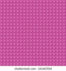 Perfect vector background of closeup gloss plastic construction block. Pink