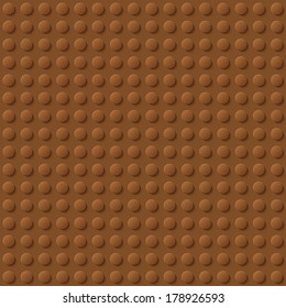 Perfect vector background of closeup plastic construction block. Brown