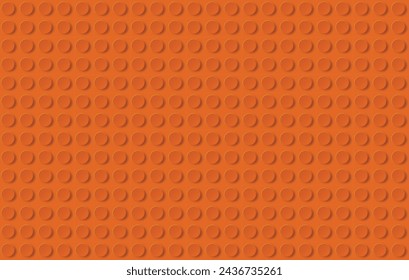 Perfect vector background of closeup plastic construction block. Orange