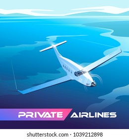 Perfect vector Illustration on the theme of travel by airplane, private airlines, transportation. A flying plane. #2