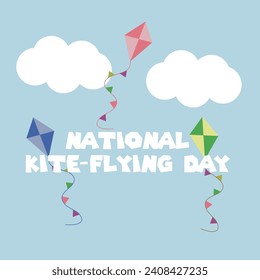 Hier finden Sie das perfekte Vektorbild für den National Kite-Flying Day.