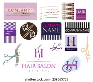 Perfect vector set of barber and haircut logos. Labels, badges and design elements