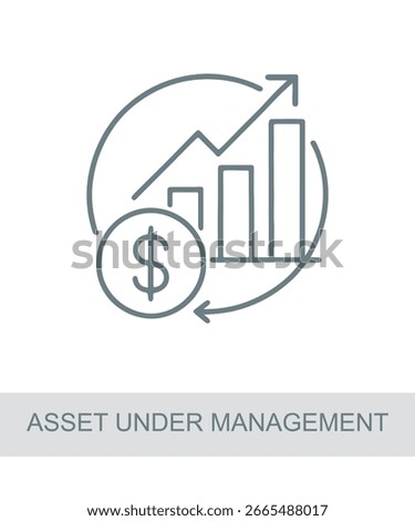 Perfect for visuals involving figure showing total assets managed by firm. in modern finance and economic visualization scenarios, Asset Under Management.