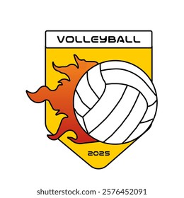 Perfect Volleyball Logo for Headers, Ads, and Posters. olleyball Emblem for Advertisements and Banners.  Volleyball Logo Perfect for Branding, Marketing, and Posters"