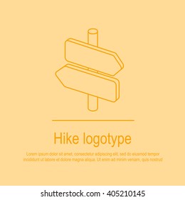 Perfect volume linear design icon or logotype of camping topic. Cool for apps, button, cards, logotype and identity. Wooden cursor for trip
