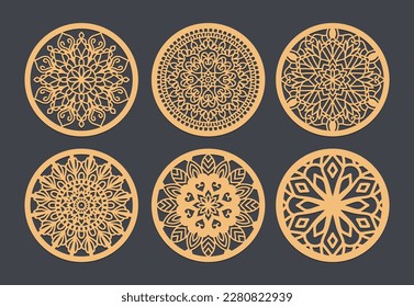 The Perfect Wedding Favor Laser Cut Coasters for Your Guests, Vector set of mandalas. Decorative round ornaments.