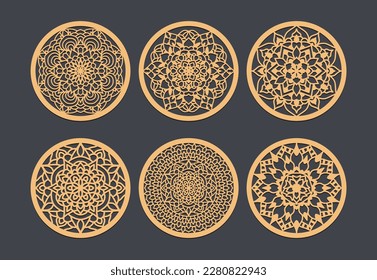 The Perfect Wedding Favor Laser Cut Coasters for Your Guests, Vector set of mandalas. Decorative round ornaments.