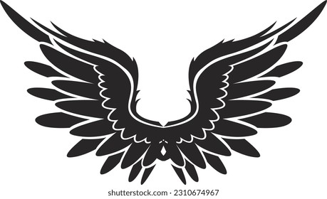 PERFECT WINGS ANGEL SILHOUETTE VECTOR