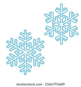 Perfect winter snowflake with star line art icon for apps and websites