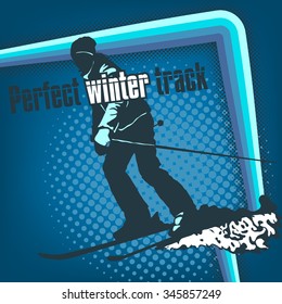 Perfect winter track. Ski background Design. 