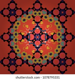 Perfect for your project, wedding, greeting card, packaging, wallpaper, pattern, texture, cover, Birthday. Lovely seamless pattern with abstract vector flowers in red, black and pink colors.