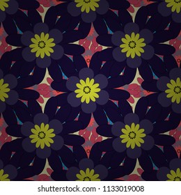 Perfect for your project, wedding, greeting card, packaging, wallpaper, pattern, texture, cover, Birthday. Lovely seamless pattern with abstract vector flowers in orange, black and gray colors.