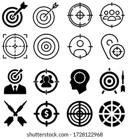 Perfection Icon Vector Set. Target Illustration Sign Collection. Strategy Symbol.