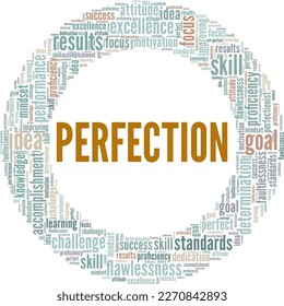 Perfection word cloud conceptual design isolated on white background.