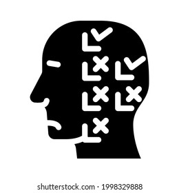 perfectionism neurosis glyph icon vector. perfectionism neurosis sign. isolated contour symbol black illustration