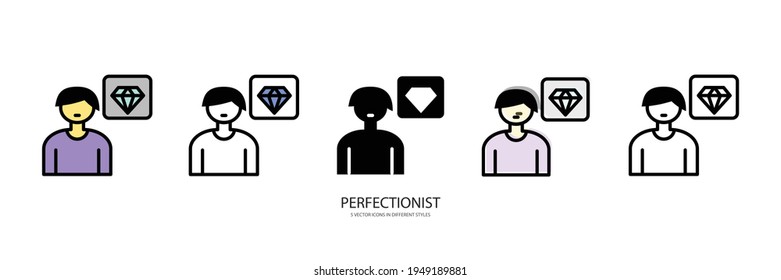 Perfectionist Man Vector Type Icon