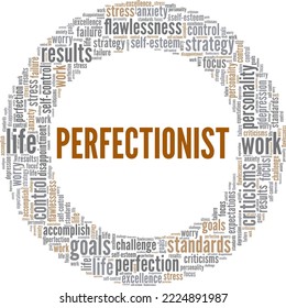 Perfectionist word cloud conceptual design isolated on white background.