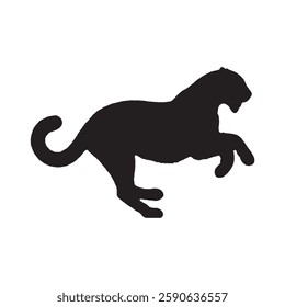 Perfectly Balanced Running Leopard Silhouette for High-Quality Digital Use - Leopard Vector - Leopard Icon
