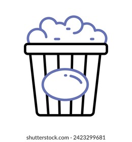 A perfectly design of popcorns pack vector icon, isolated on white background