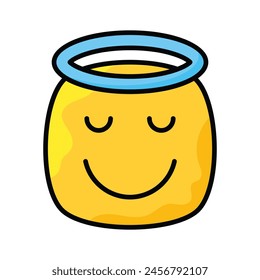 Perfectly designed icon of angel emoji, ready to use vector