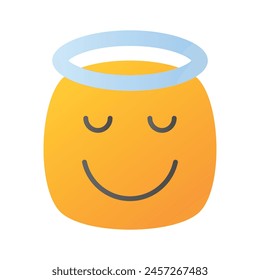 Perfectly designed icon of angel emoji, ready to use vector