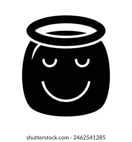 Perfectly designed icon of angel emoji, ready to use vector