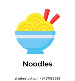 Perfectly designed icon of noodles bowl in modern style, chinese food vector