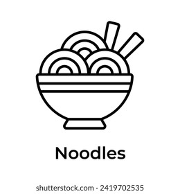 Perfectly designed icon of noodles bowl in modern style, chinese food vector
