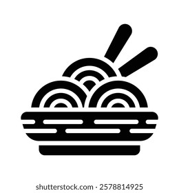 Perfectly designed icon of noodles bowl in modern style, chinese food vector