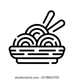 Perfectly designed icon of noodles bowl in modern style, chinese food vector