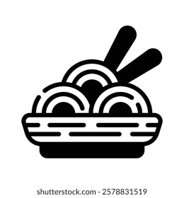 Perfectly designed icon of noodles bowl in modern style, chinese food vector