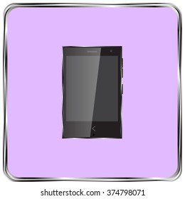 Perfectly detailed modern smart phone isolation vector