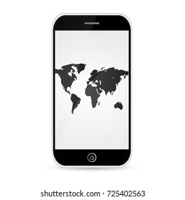 Perfectly detailed modern smart phone isolation vector