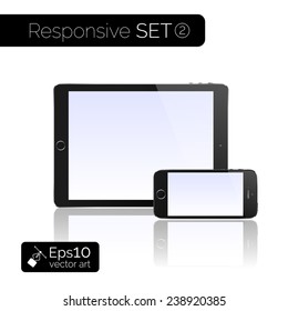 Perfectly detailed modern tablet pc computer isolation vector on white background. Vector eps10 illustration