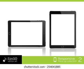 Perfectly detailed modern tablet pc computer isolation vector on white background. Vector eps10 illustration