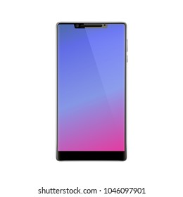 Perfectly detailed modern touch screen smartphone isolated on white background vector