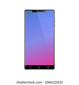 Perfectly detailed modern touch screen smartphone isolated on white background vector