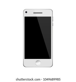 Perfectly detailed modern touch screen smartphone isolated on white background vector