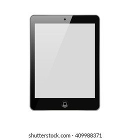 Perfectly detailed modern touch screen tablet computer isolated on white background vector