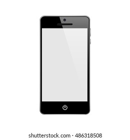Smartphone moderno perfectamente detallado de la pantalla táctil aislado en el Vector blanco del fondo