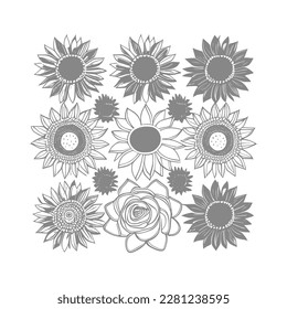 Perfectly Flower crafted for coloring book pages for adults. The intricate black and white lines will add a touch of elegance to your wedding invitations, branding, boutique logos, labels,