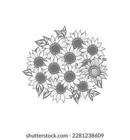 Perfectly Flower crafted for coloring book pages for adults. The intricate black and white lines will add a touch of elegance to your wedding invitations, branding, boutique logos, labels,