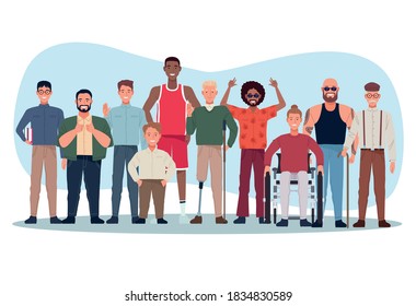 perfectly imperfect people group characters vector illustration design