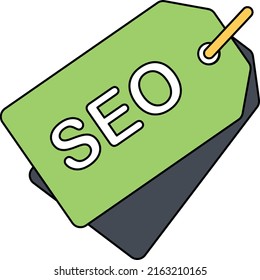 Perfectly Optimized Page Tag Concept, SEO Hard Signage  Vector Color Icon Design, Digital Marketing Symbol, Search Engine Optimization Sign, SEO And SMM Stock Illustration